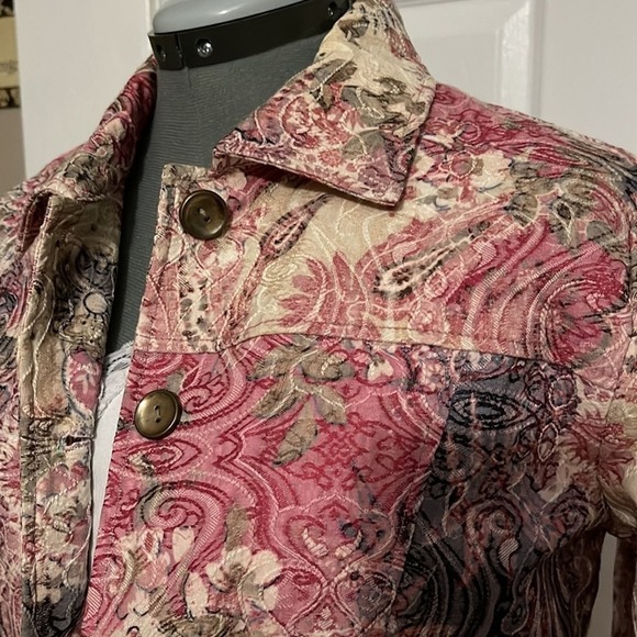 Analogy Paisley Tapestry Jacket Women's Medium Boho - Picture 2 of 8